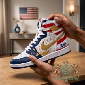 America 250th Anniversary Stars Stripes High-Top Sneakers
