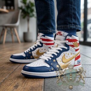 America 250th Anniversary Stars Stripes High-Top Sneakers