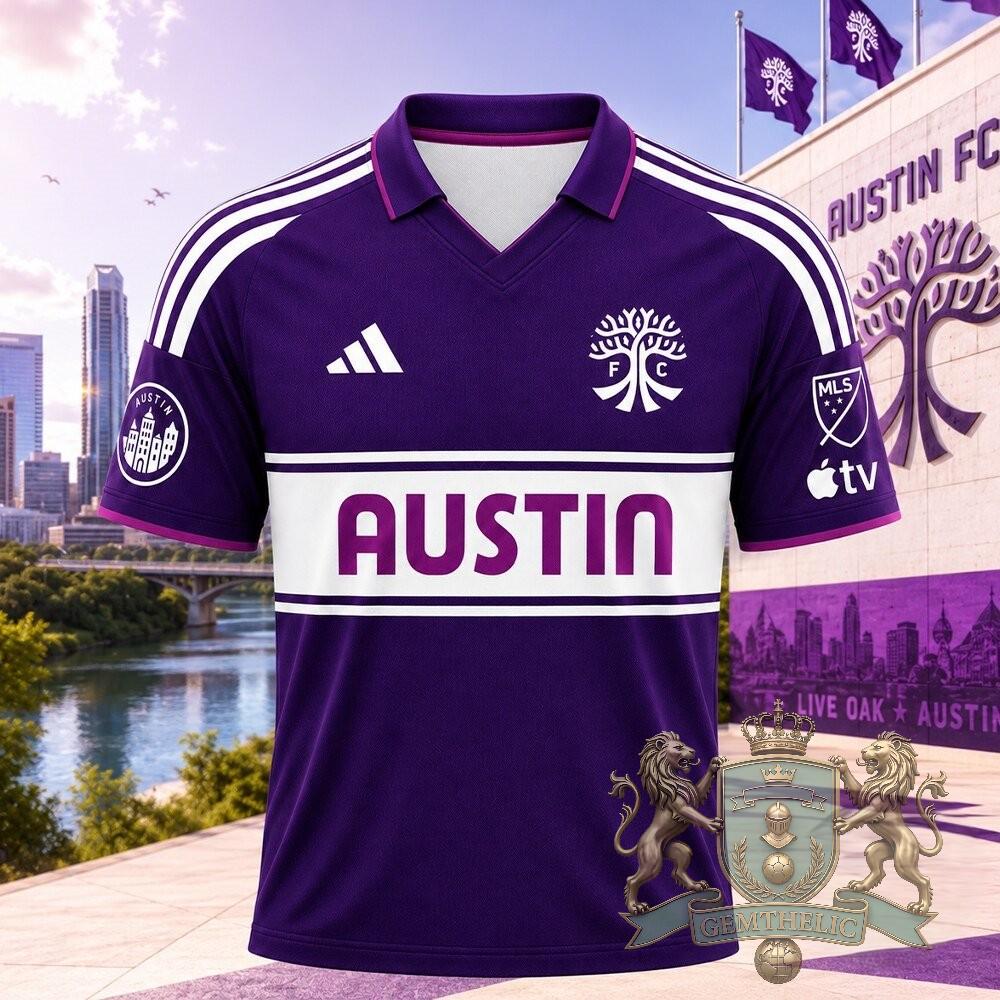 Austin FC Purple AUSTIN Text Design Soccer Jersey