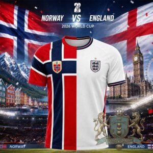 Norway England 2026 World Cup Match Split Football Jersey