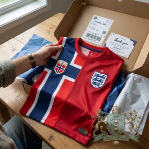Norway England National Football Split Design Jersey