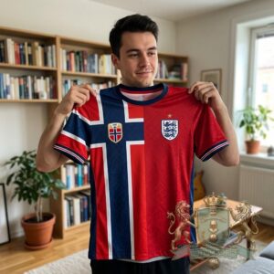 Norway England National Football Split Design Jersey