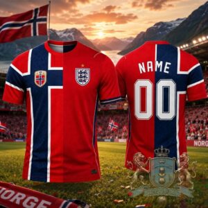 Norway England National Football Split Design Jersey