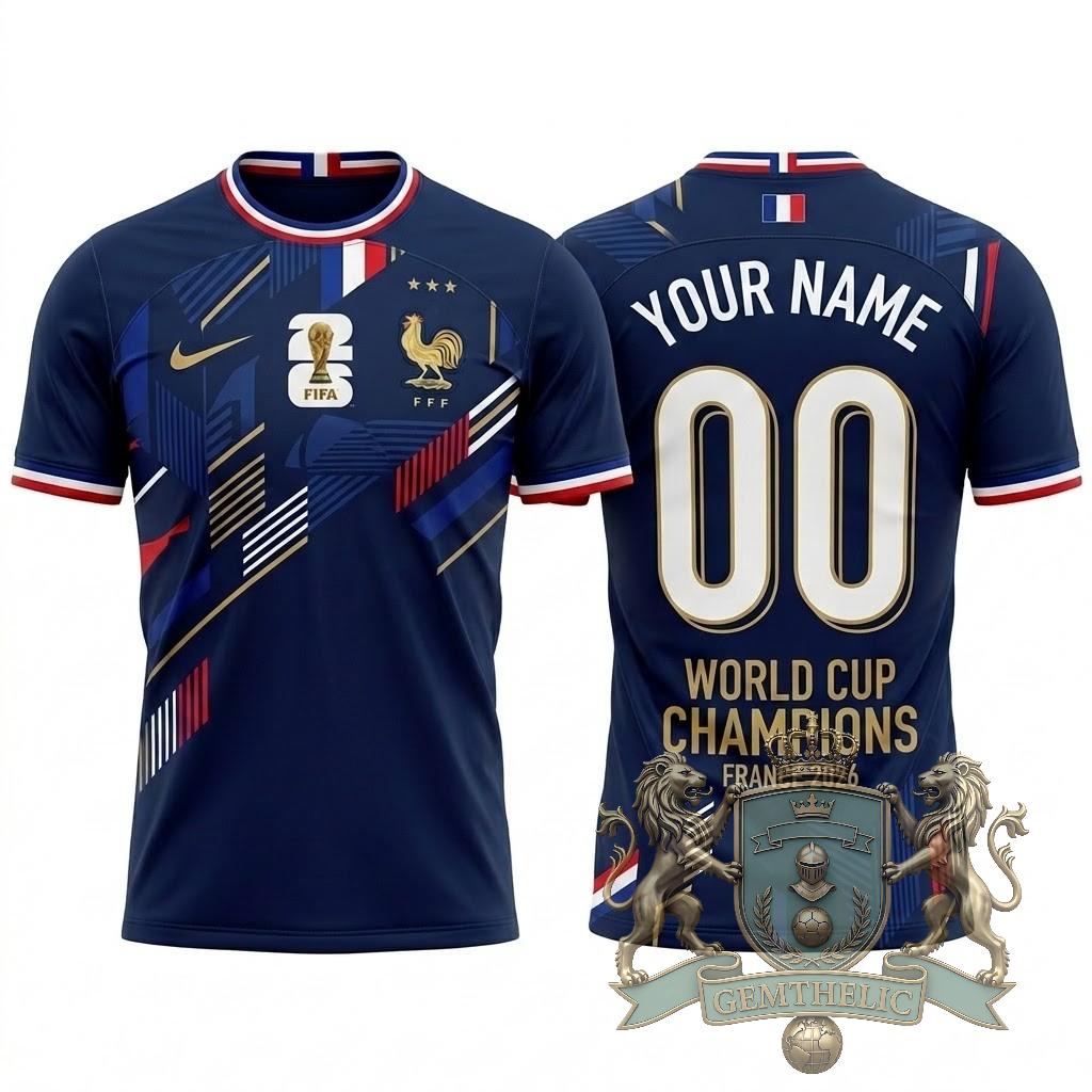 France World Cup 2026 Champions Custom Jersey - Front View