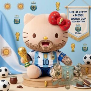 Hello Kitty Messi Argentina FIFA World Cup 2026 Edition Plush Toy