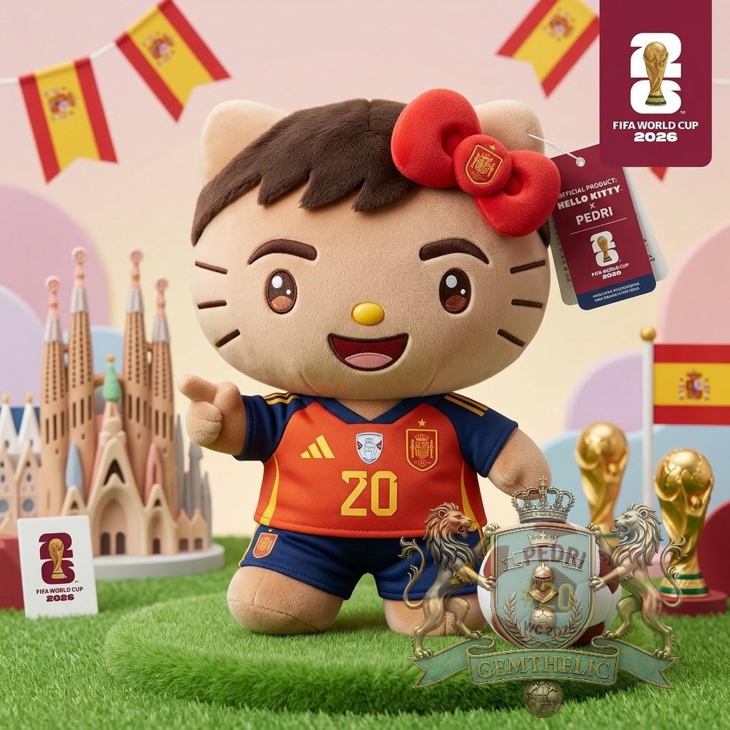 Hello Kitty Pedri World Cup 2026 Plush Toy