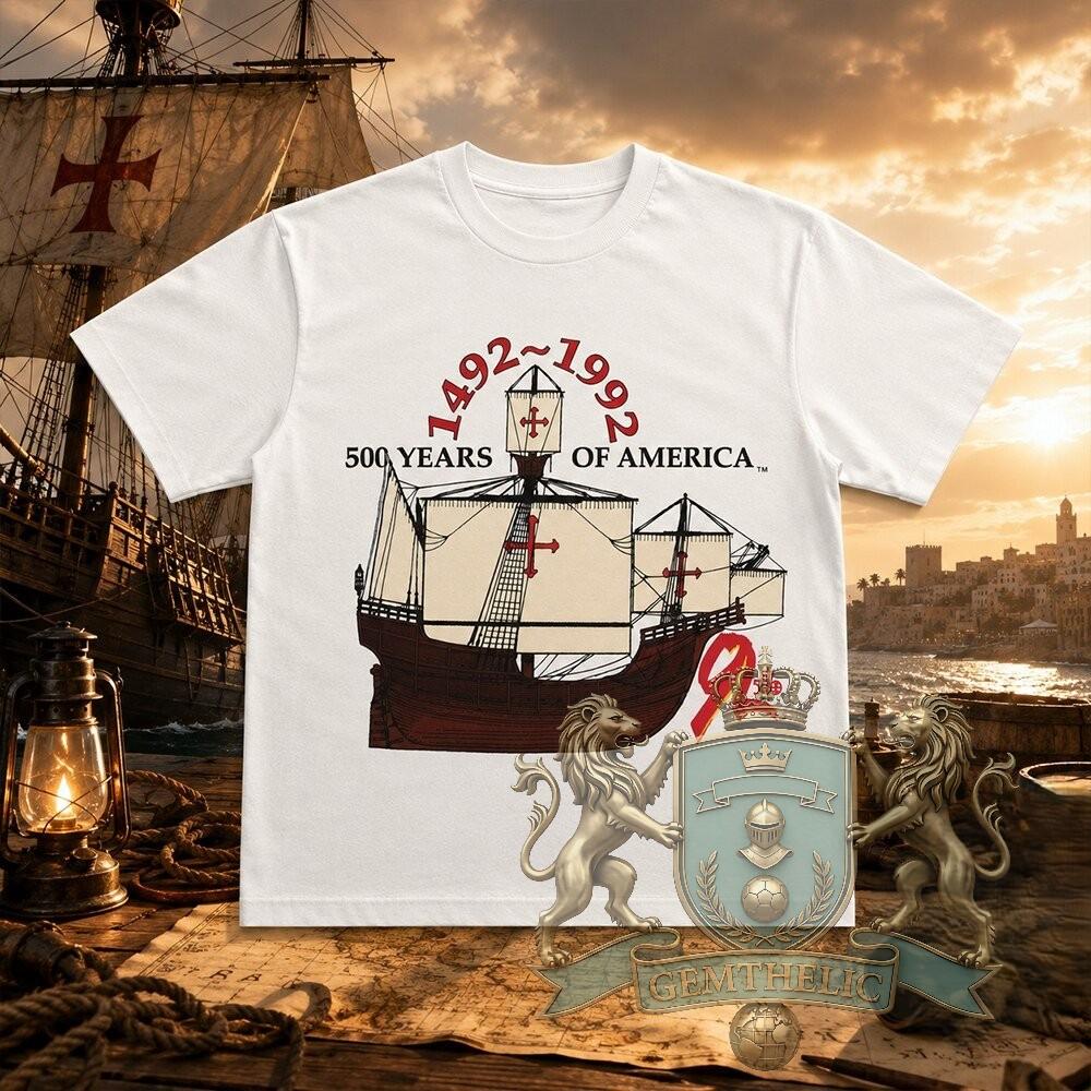 America 500 Years 1492 1992 Anniversary T-Shirt
