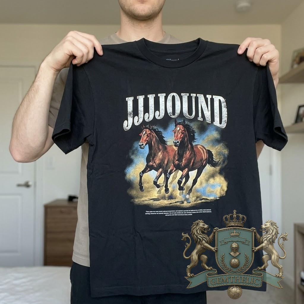 JJJJOUND Fierce Black Horses T-Shirt