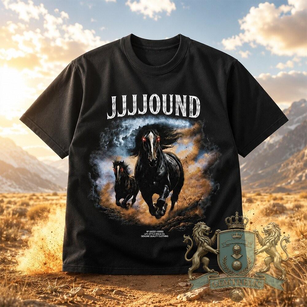 JJJJOUND Fierce Black Horses T-Shirt
