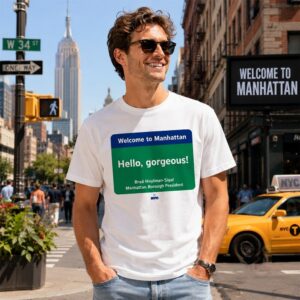 Manhattan Hello Gorgeous Welcome Message T-Shirt