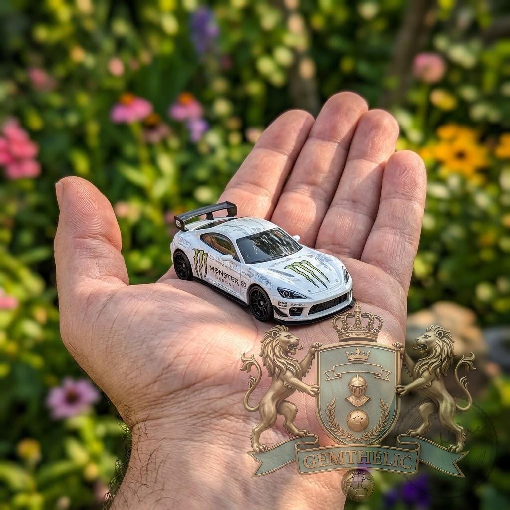 Monster Energy Ultra White Edition Hot Wheels Diecast Car - Detail View