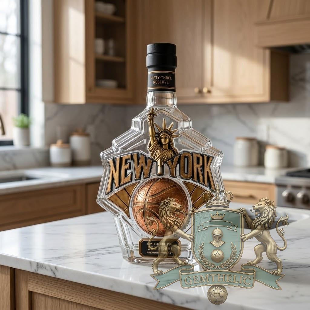New York Basketball Championship Whiskey Bottle