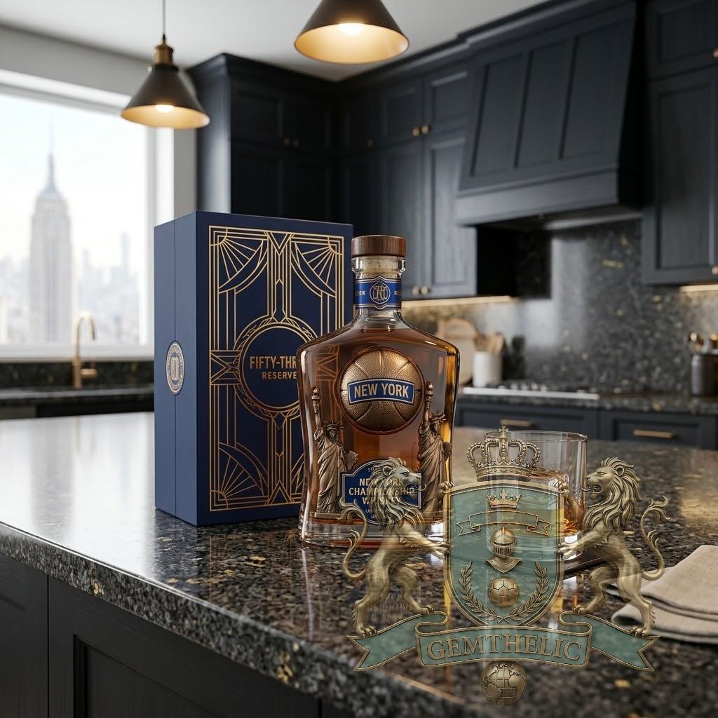 New York Basketball Championship Whiskey Bottle