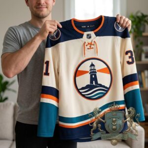 New York Islanders Lighthouse Mathew Barzal Player Hockey Jersey