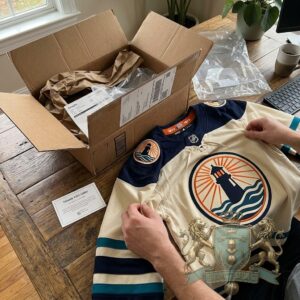 New York Islanders Lighthouse Mathew Barzal Player Hockey Jersey