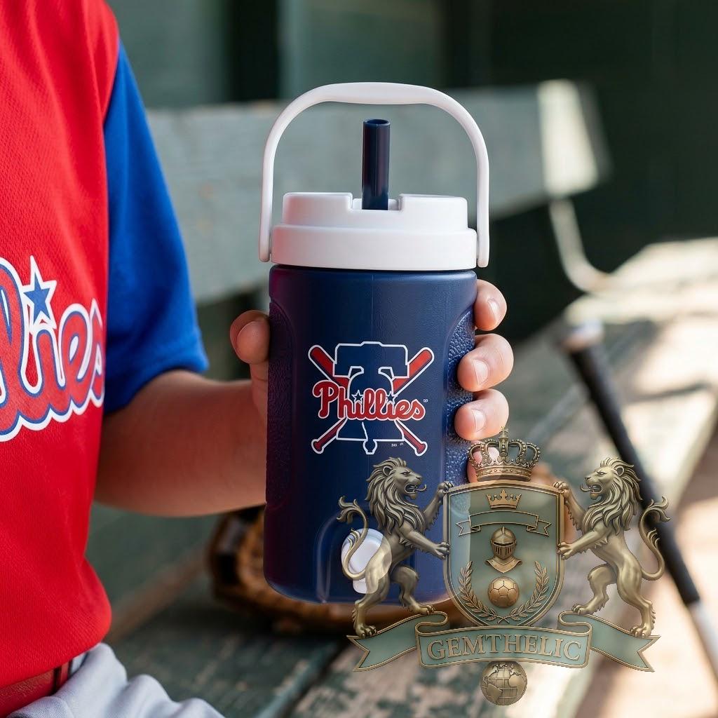 Philadelphia Phillies Baseball Bat Bell Logo Insulated Water Cooler - Detail View