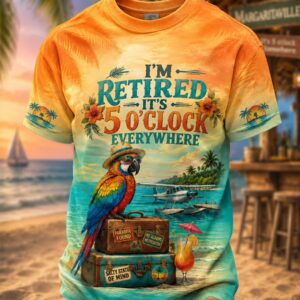 Jimmy Buffett Retired 5 O'Clock Everywhere Parrot T-Shirt