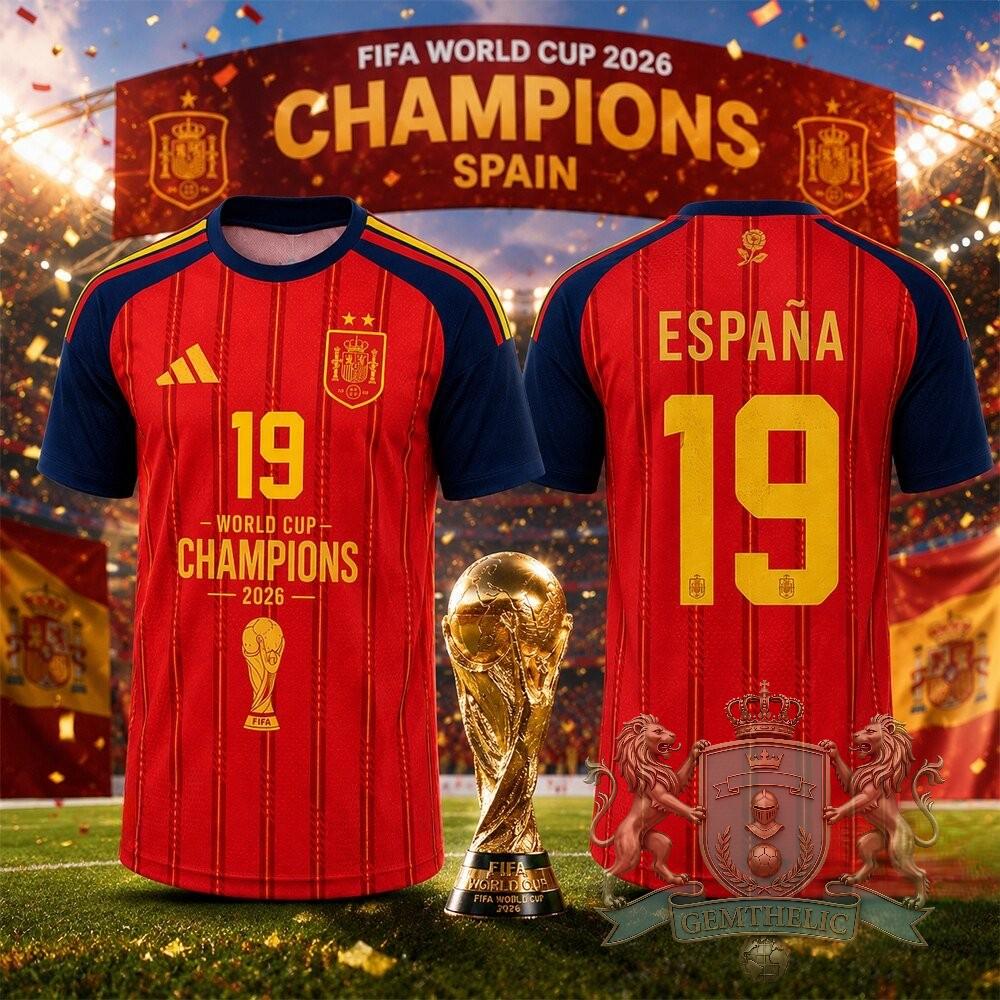 Spain FIFA World Cup 2026 Champions Jersey - Front View