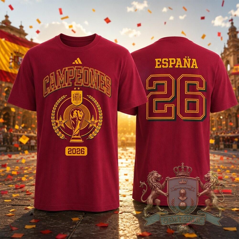 Spain National Football Team World Cup Champions 2026 T-Shirt