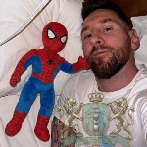 Lionel Messi Spider Man Plush Stuffed Toy Marvel Superhero Cute Doll